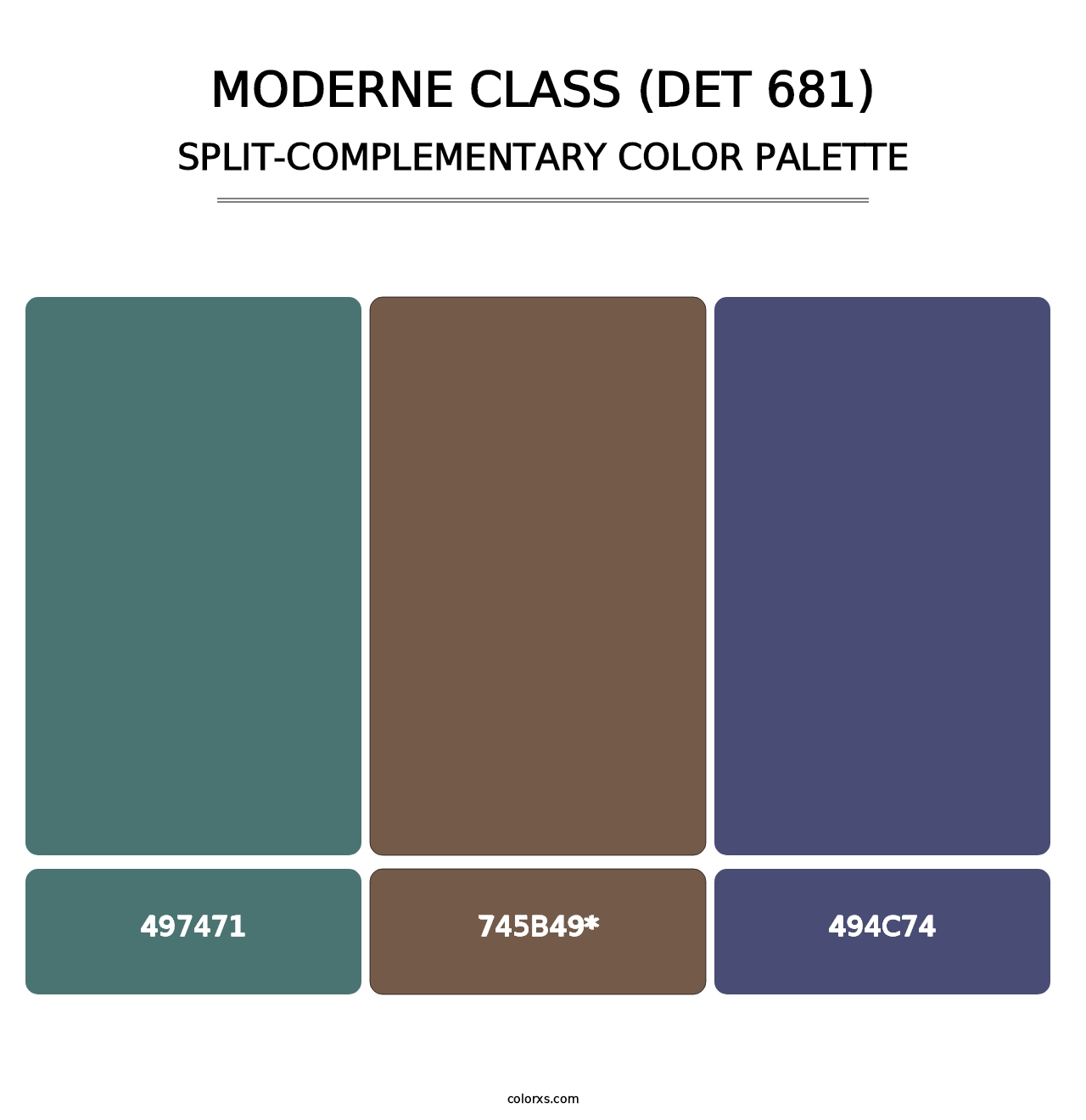 Moderne Class (DET 681) - Split-Complementary Color Palette