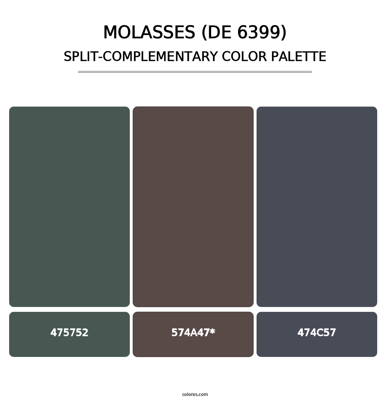 Molasses (DE 6399) - Split-Complementary Color Palette