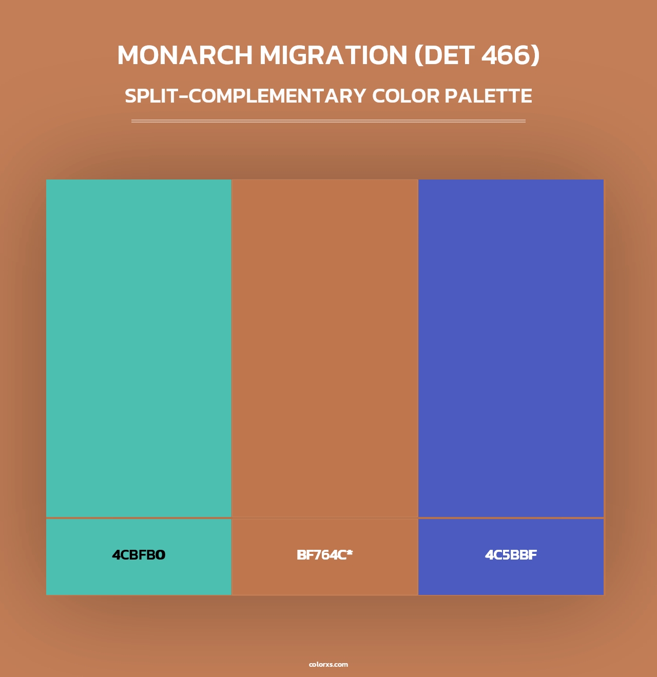 Monarch Migration (DET 466) - Split-Complementary Color Palette