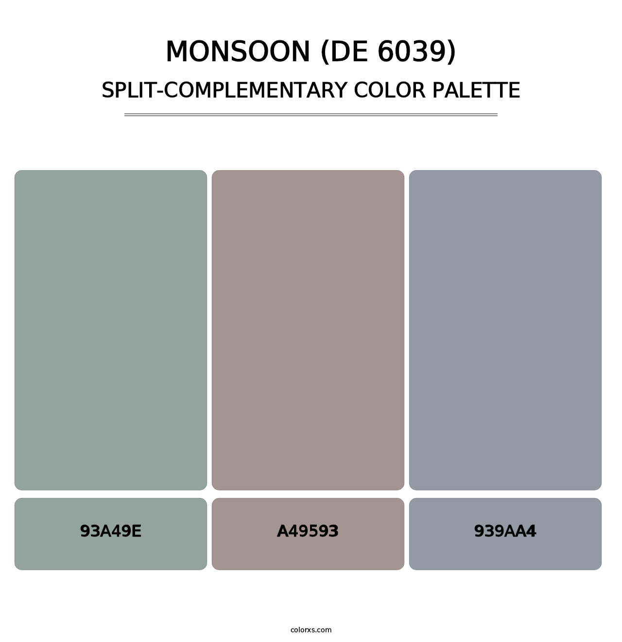 Monsoon (DE 6039) - Split-Complementary Color Palette