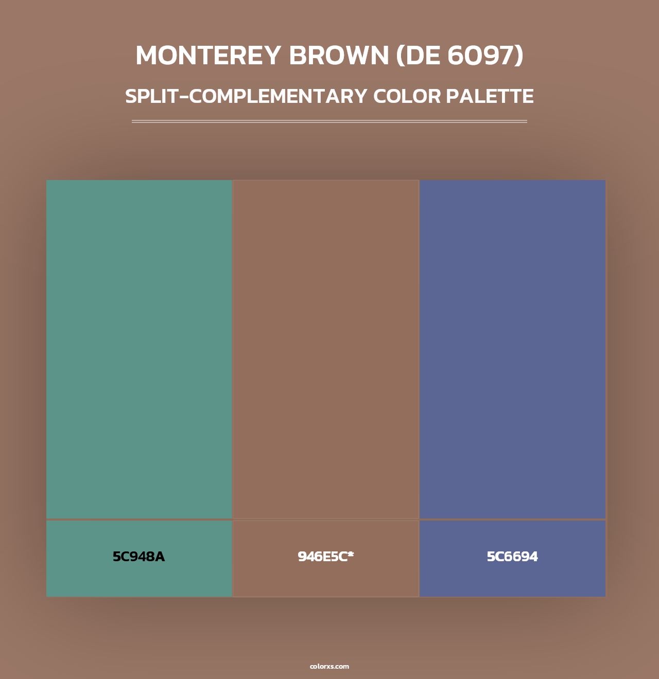 Monterey Brown (DE 6097) - Split-Complementary Color Palette