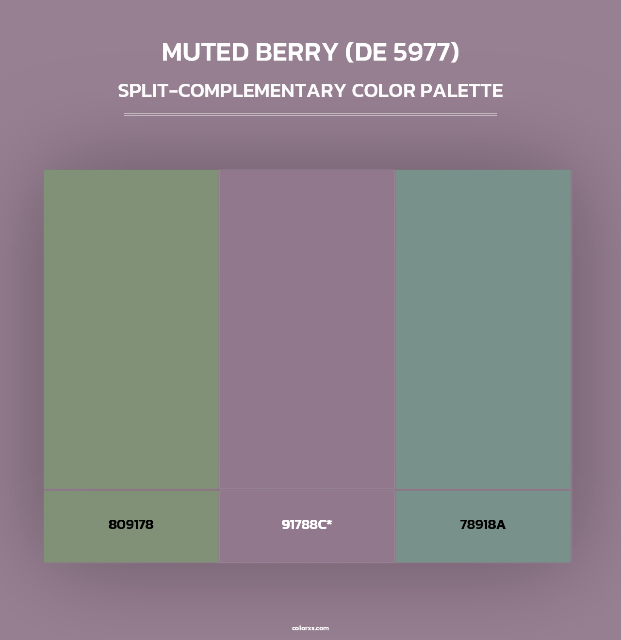 Muted Berry (DE 5977) - Split-Complementary Color Palette