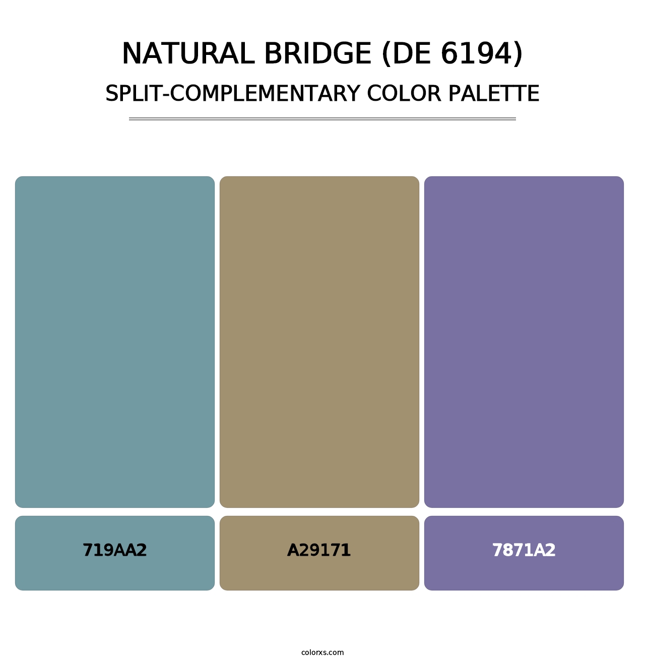 Natural Bridge (DE 6194) - Split-Complementary Color Palette