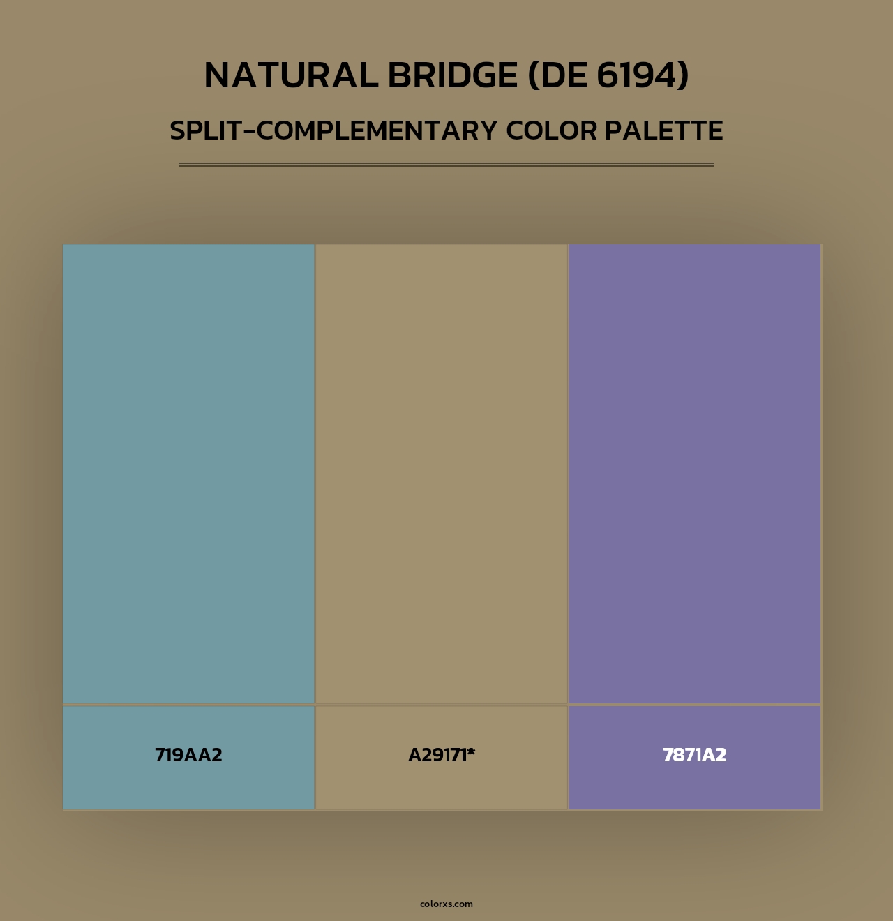 Natural Bridge (DE 6194) - Split-Complementary Color Palette