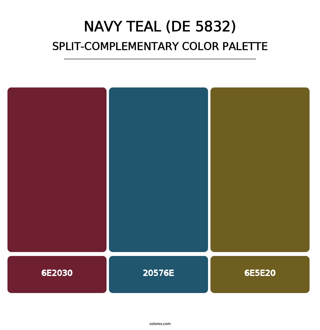 Navy Teal (DE 5832) - Split-Complementary Color Palette