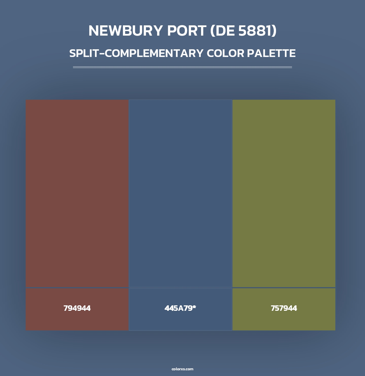 Newbury Port (DE 5881) - Split-Complementary Color Palette