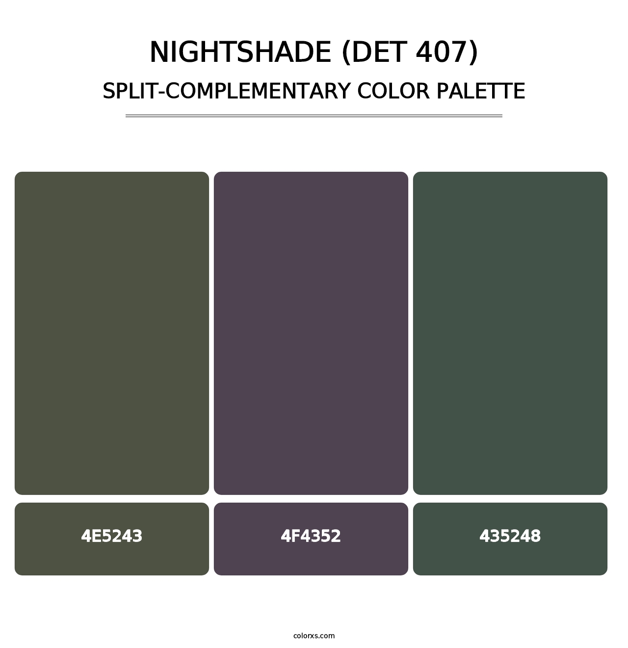 Nightshade (DET 407) - Split-Complementary Color Palette