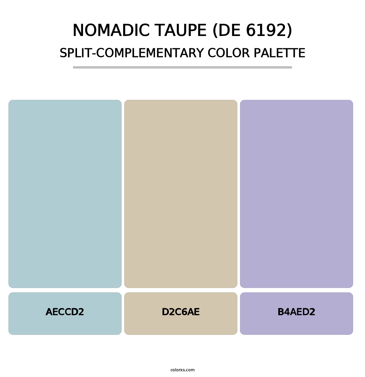 Nomadic Taupe (DE 6192) - Split-Complementary Color Palette