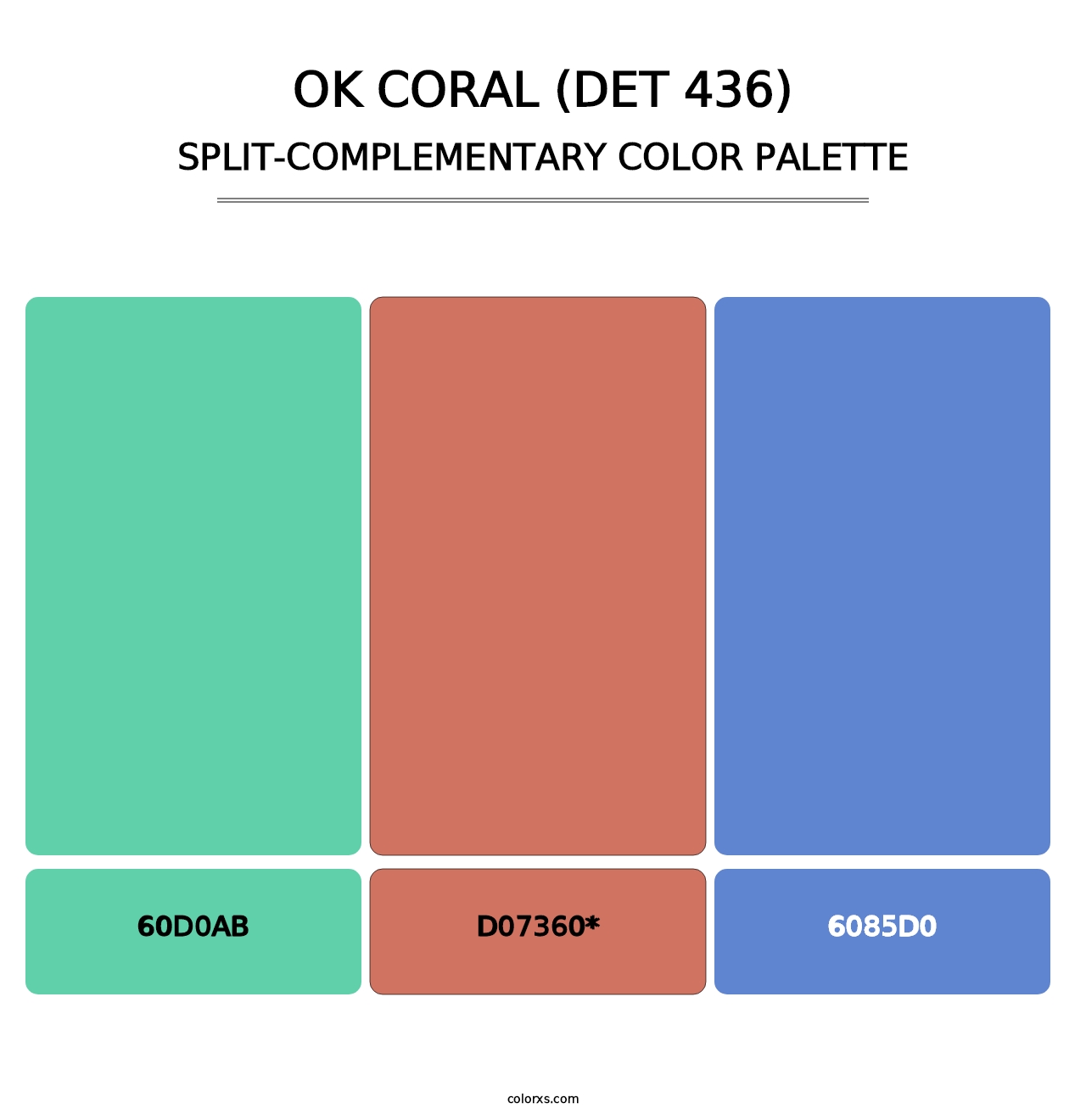 OK Coral (DET 436) - Split-Complementary Color Palette
