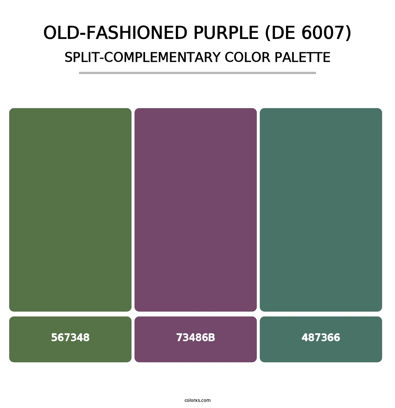 Old-Fashioned Purple (DE 6007) - Split-Complementary Color Palette
