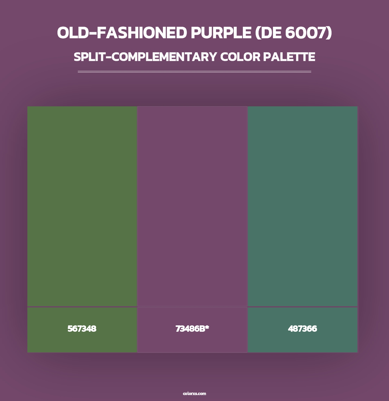 Old-Fashioned Purple (DE 6007) - Split-Complementary Color Palette