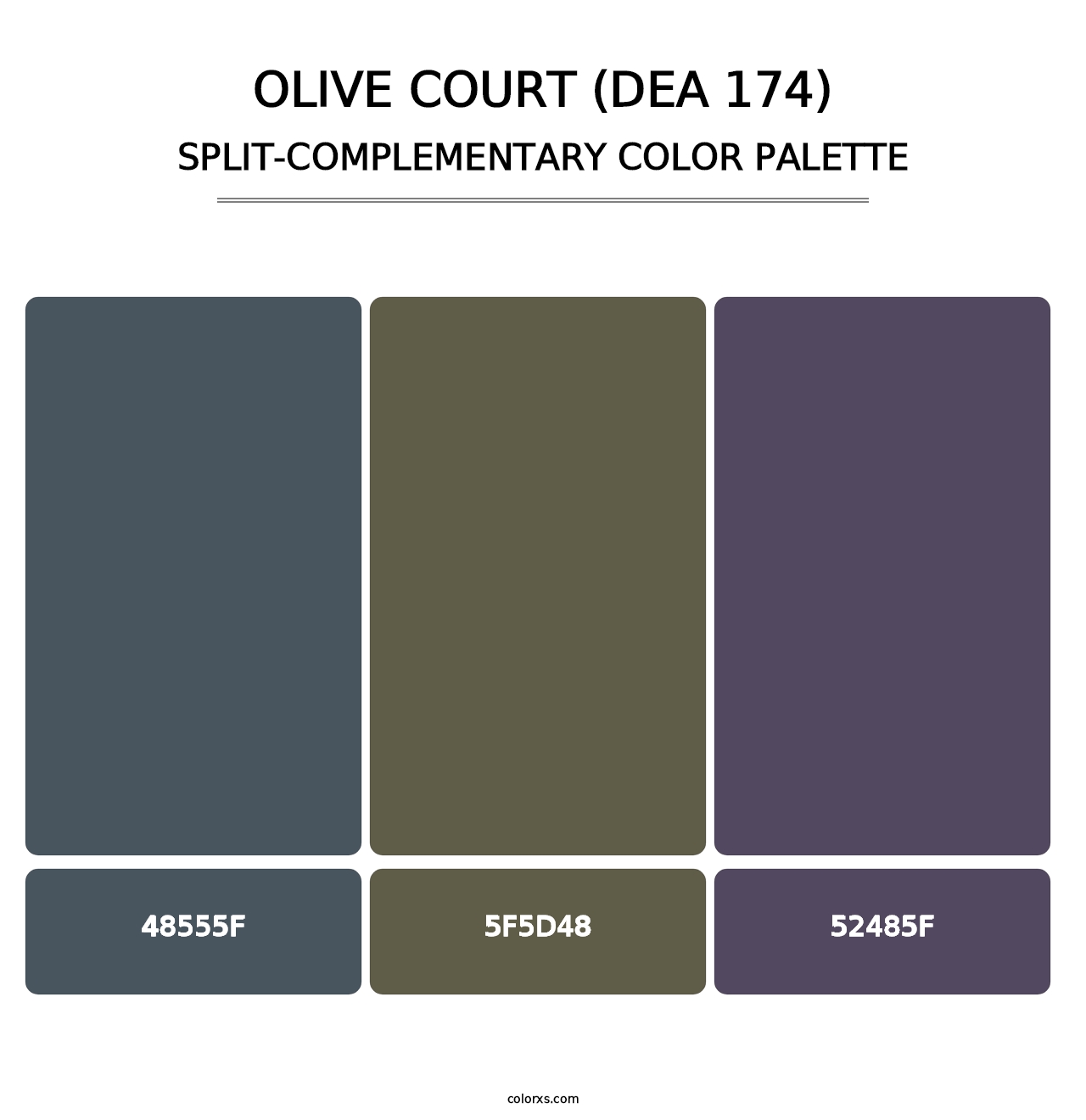 Olive Court (DEA 174) - Split-Complementary Color Palette