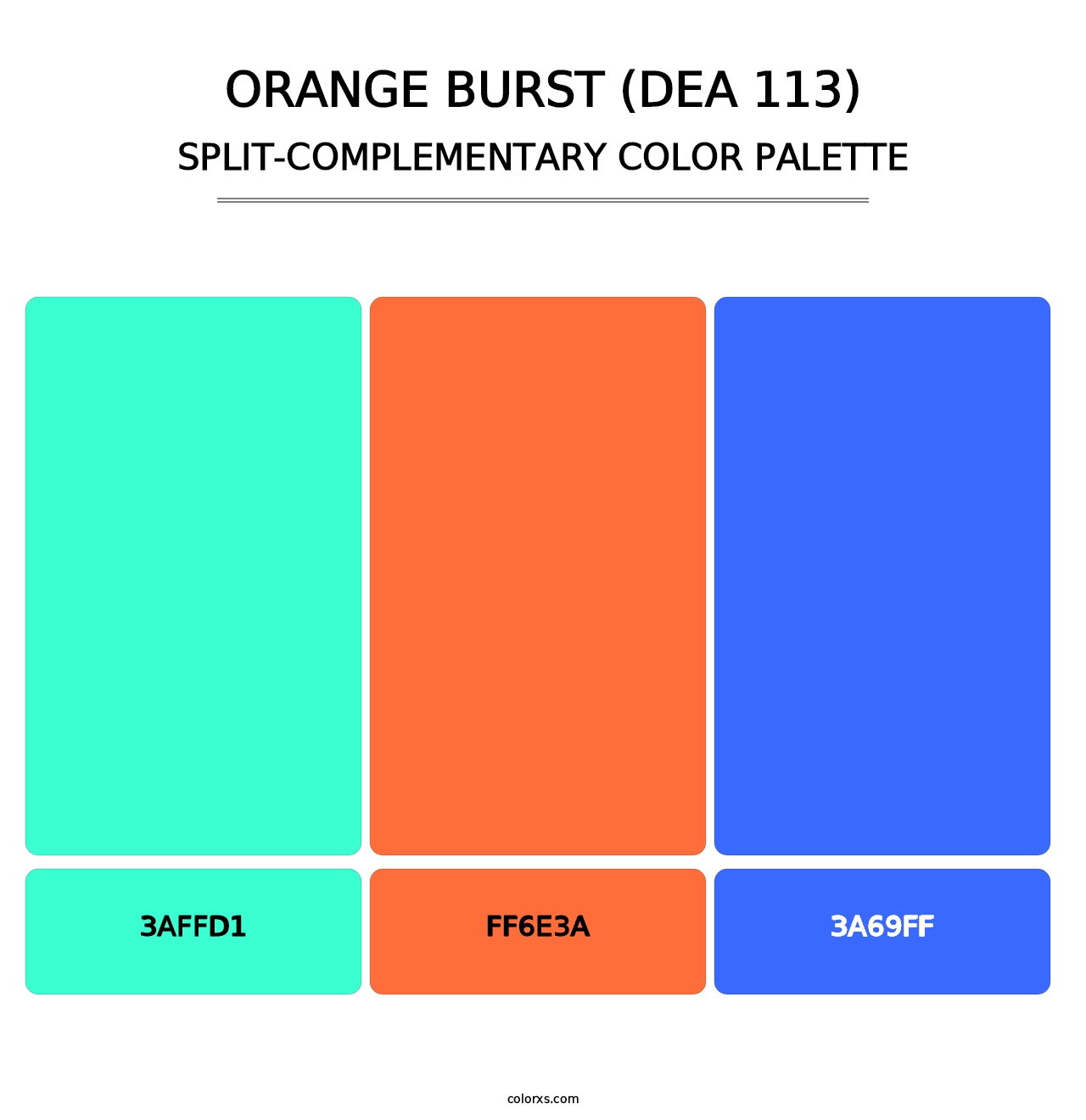 Orange Burst (DEA 113) - Split-Complementary Color Palette
