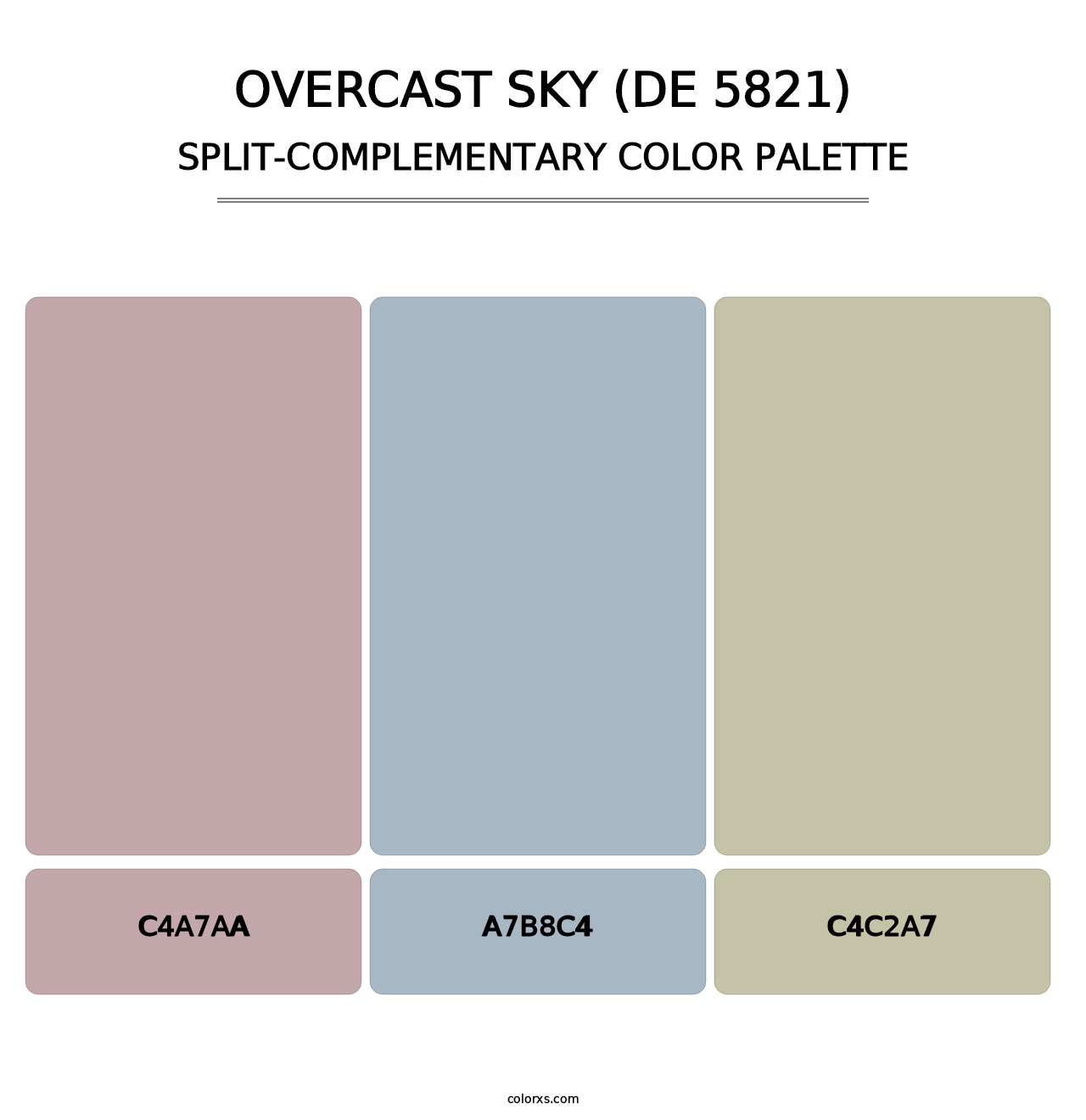 Overcast Sky (DE 5821) - Split-Complementary Color Palette