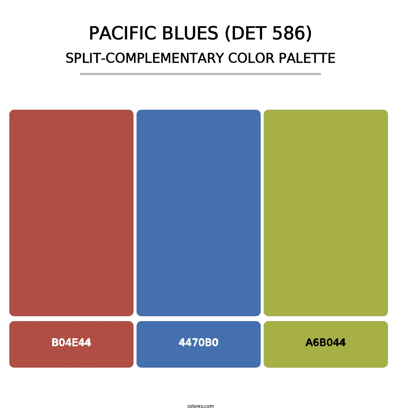 Pacific Blues (DET 586) - Split-Complementary Color Palette