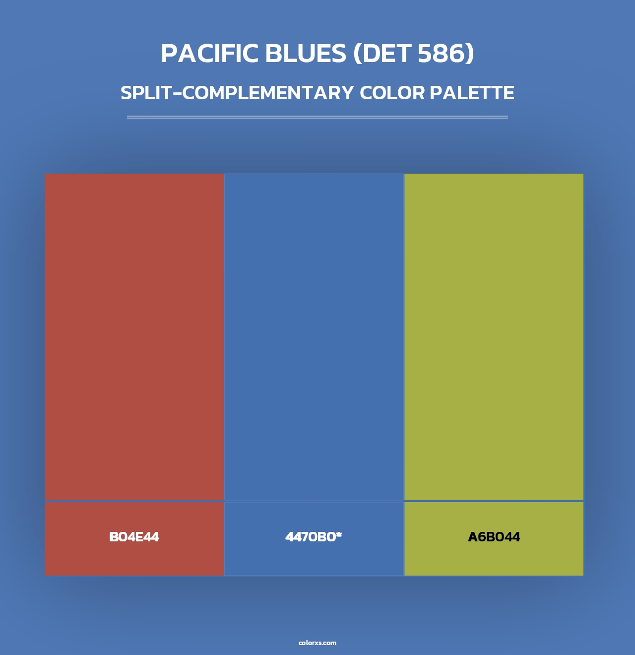 Pacific Blues (DET 586) - Split-Complementary Color Palette