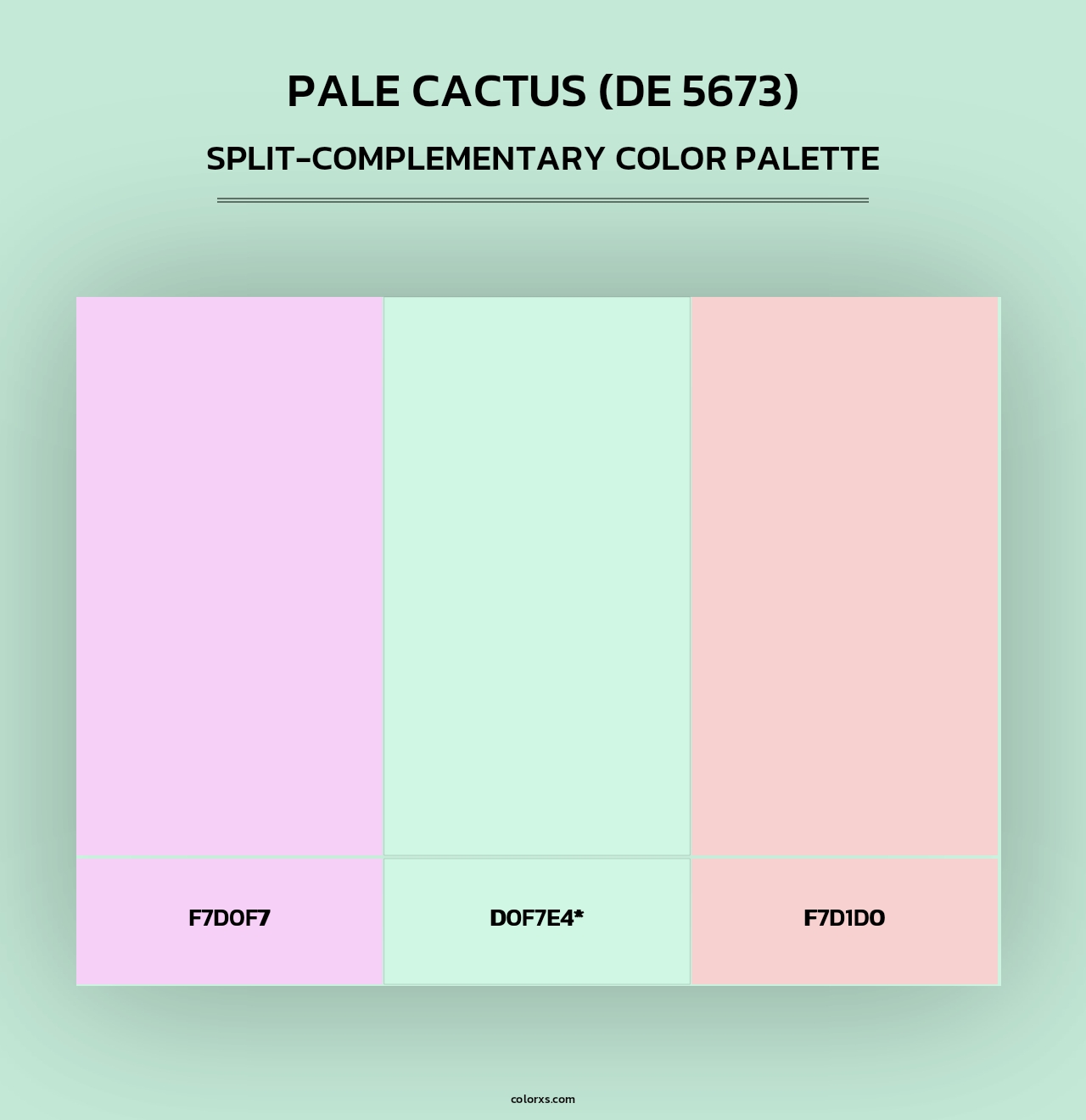 Pale Cactus (DE 5673) - Split-Complementary Color Palette