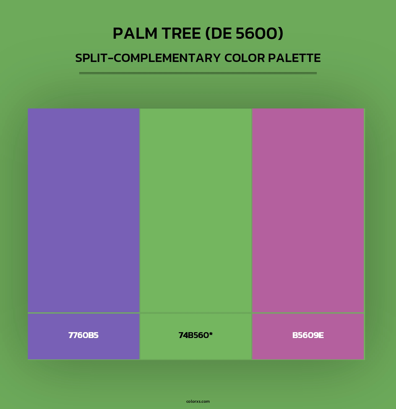 Palm Tree (DE 5600) - Split-Complementary Color Palette