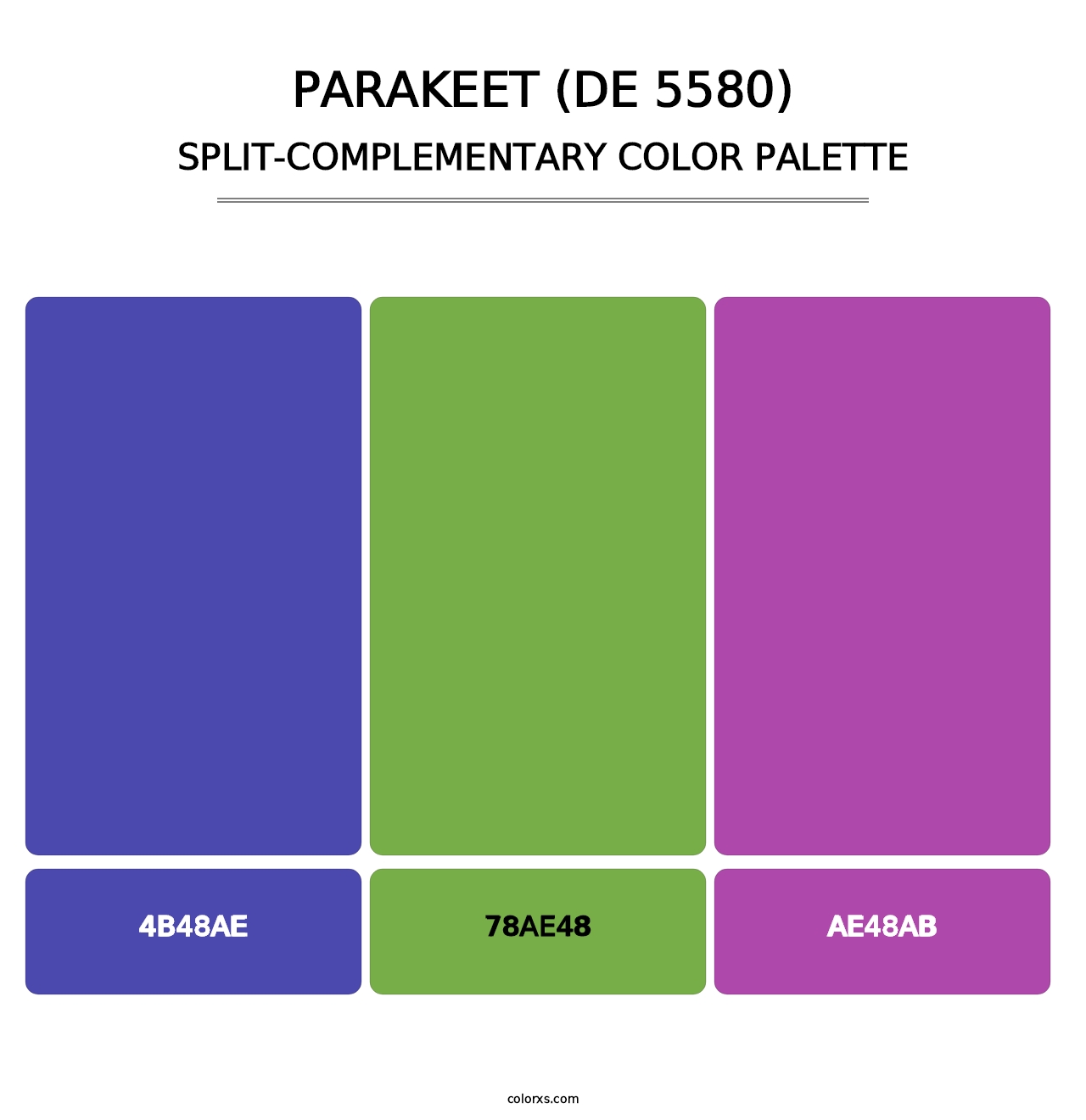 Parakeet (DE 5580) - Split-Complementary Color Palette