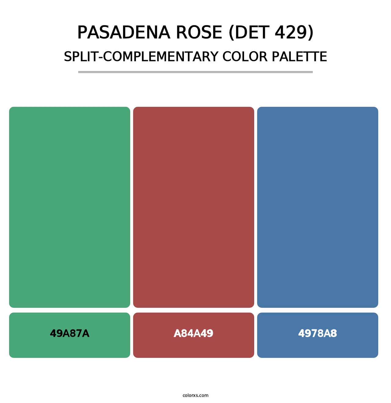 Pasadena Rose (DET 429) - Split-Complementary Color Palette