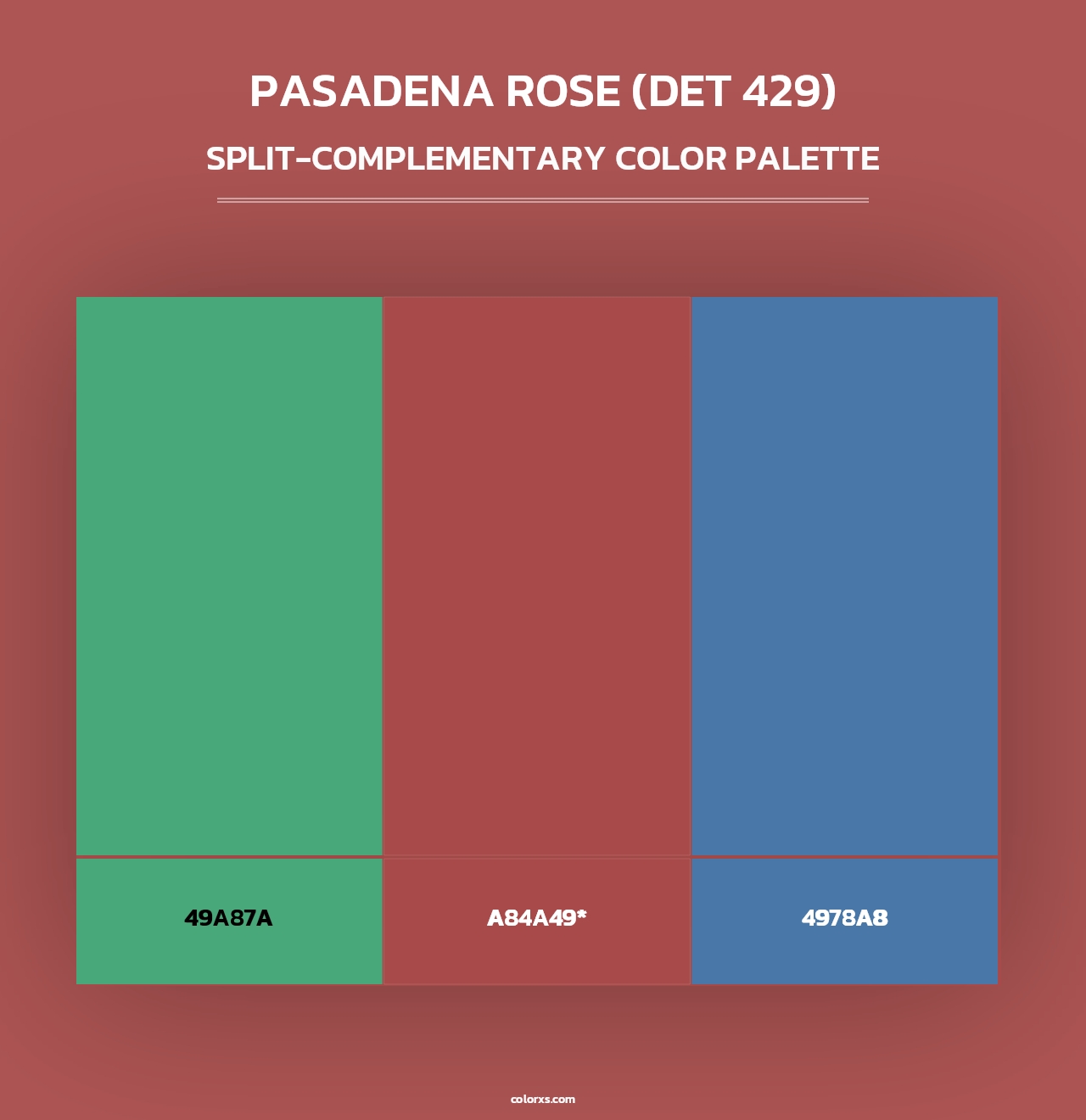 Pasadena Rose (DET 429) - Split-Complementary Color Palette