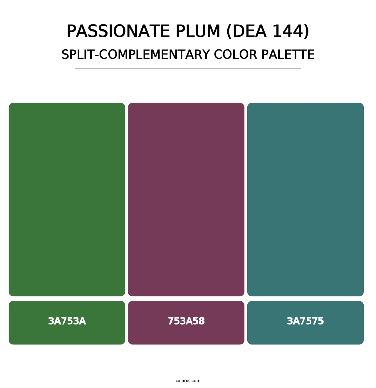 Passionate Plum (DEA 144) - Split-Complementary Color Palette