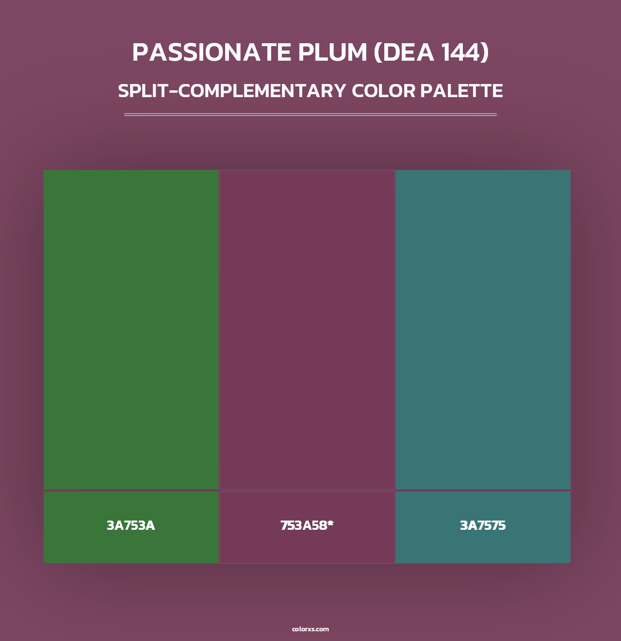 Passionate Plum (DEA 144) - Split-Complementary Color Palette