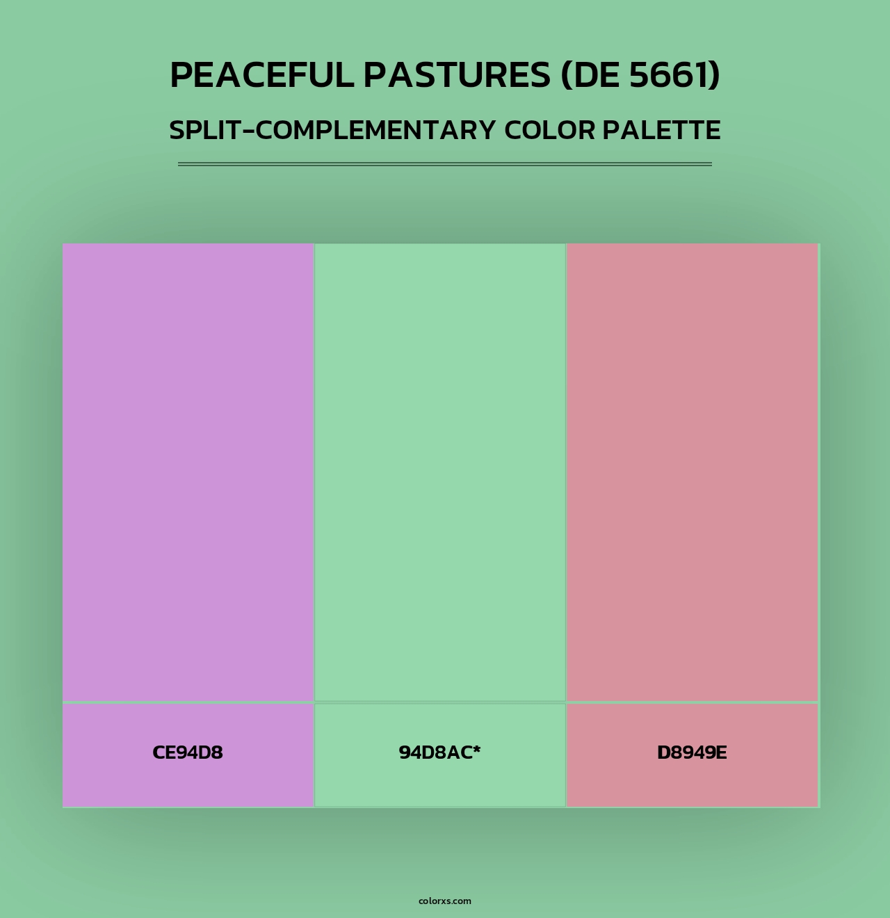 Peaceful Pastures (DE 5661) - Split-Complementary Color Palette