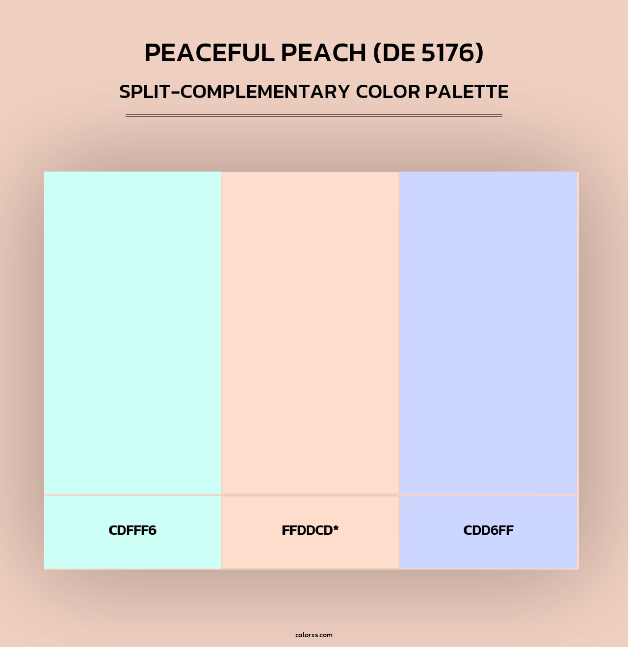 Peaceful Peach (DE 5176) - Split-Complementary Color Palette