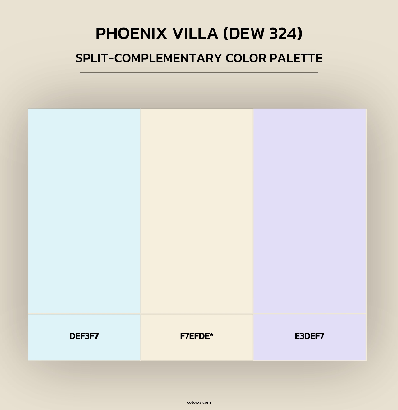 Phoenix Villa (DEW 324) - Split-Complementary Color Palette