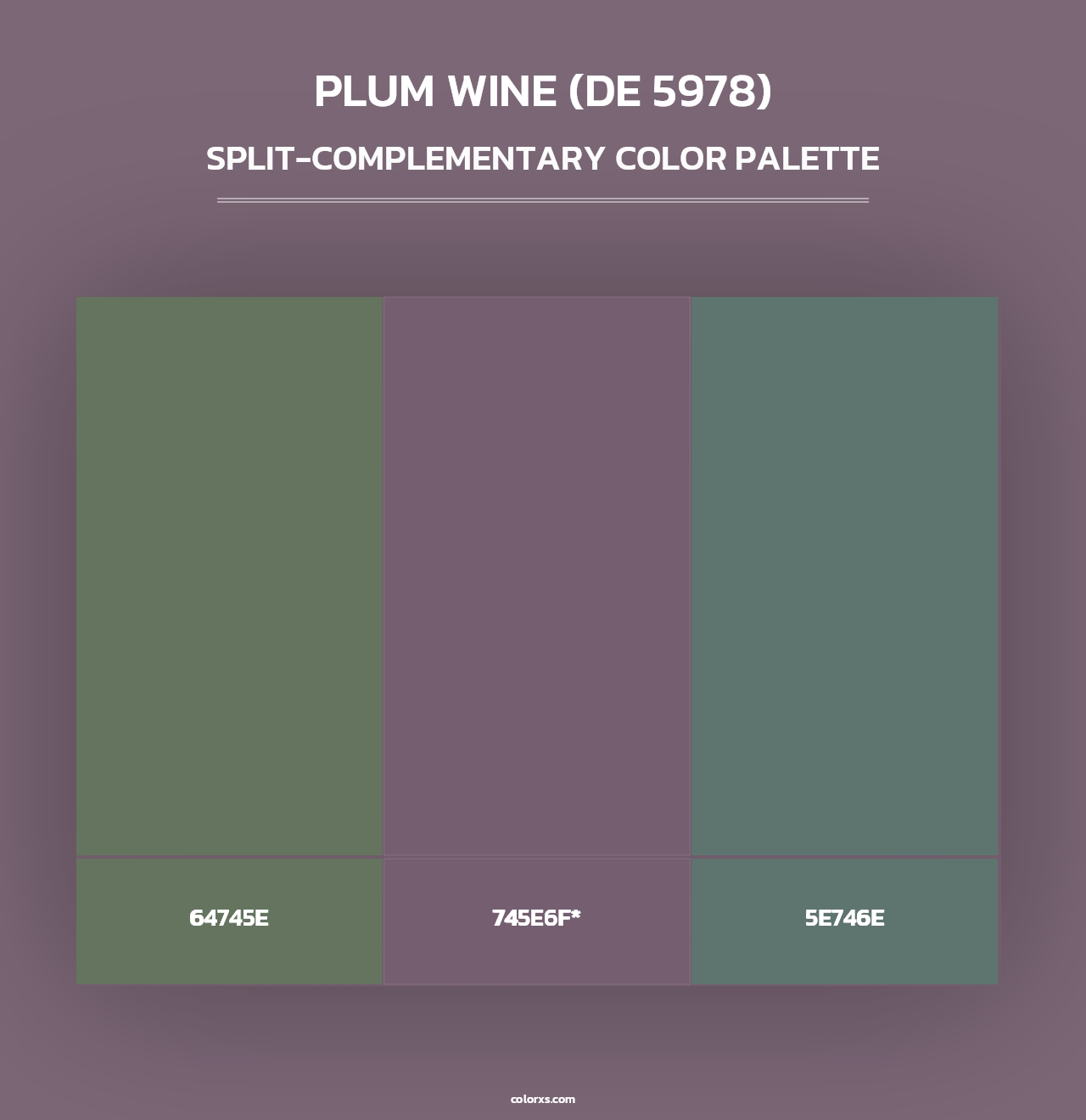Plum Wine (DE 5978) - Split-Complementary Color Palette
