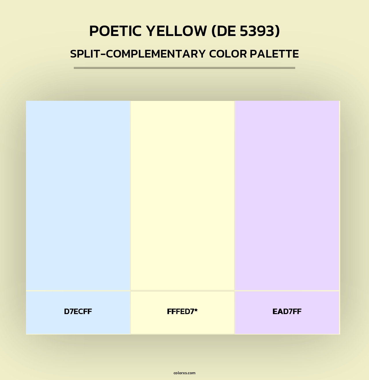 Poetic Yellow (DE 5393) - Split-Complementary Color Palette