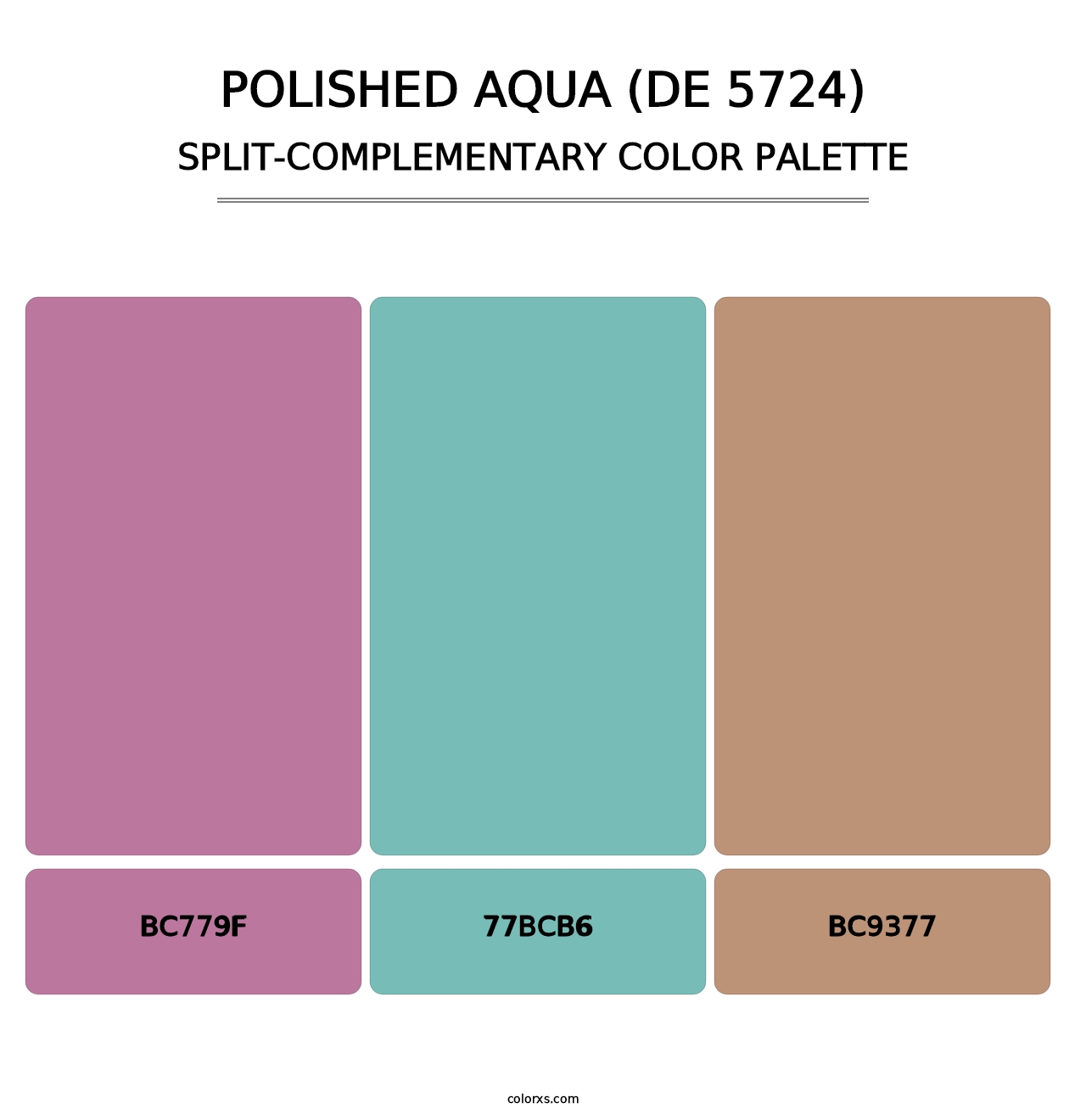Polished Aqua (DE 5724) - Split-Complementary Color Palette