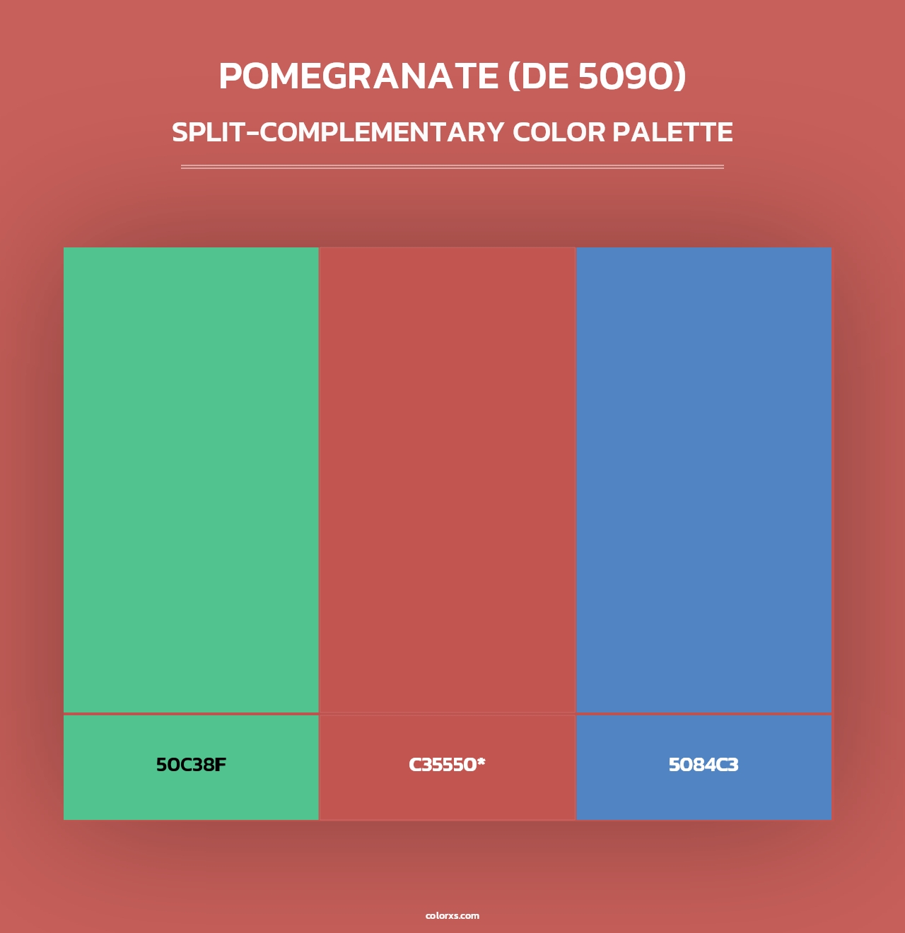 Pomegranate (DE 5090) - Split-Complementary Color Palette