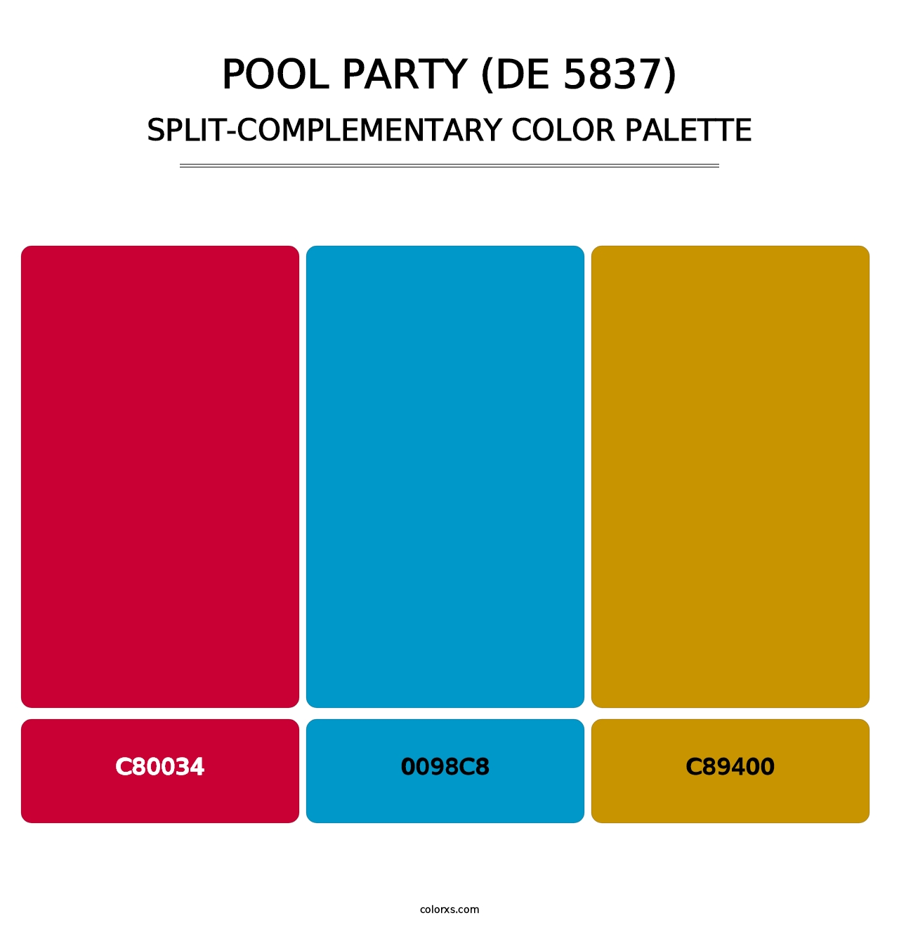 Pool Party (DE 5837) - Split-Complementary Color Palette