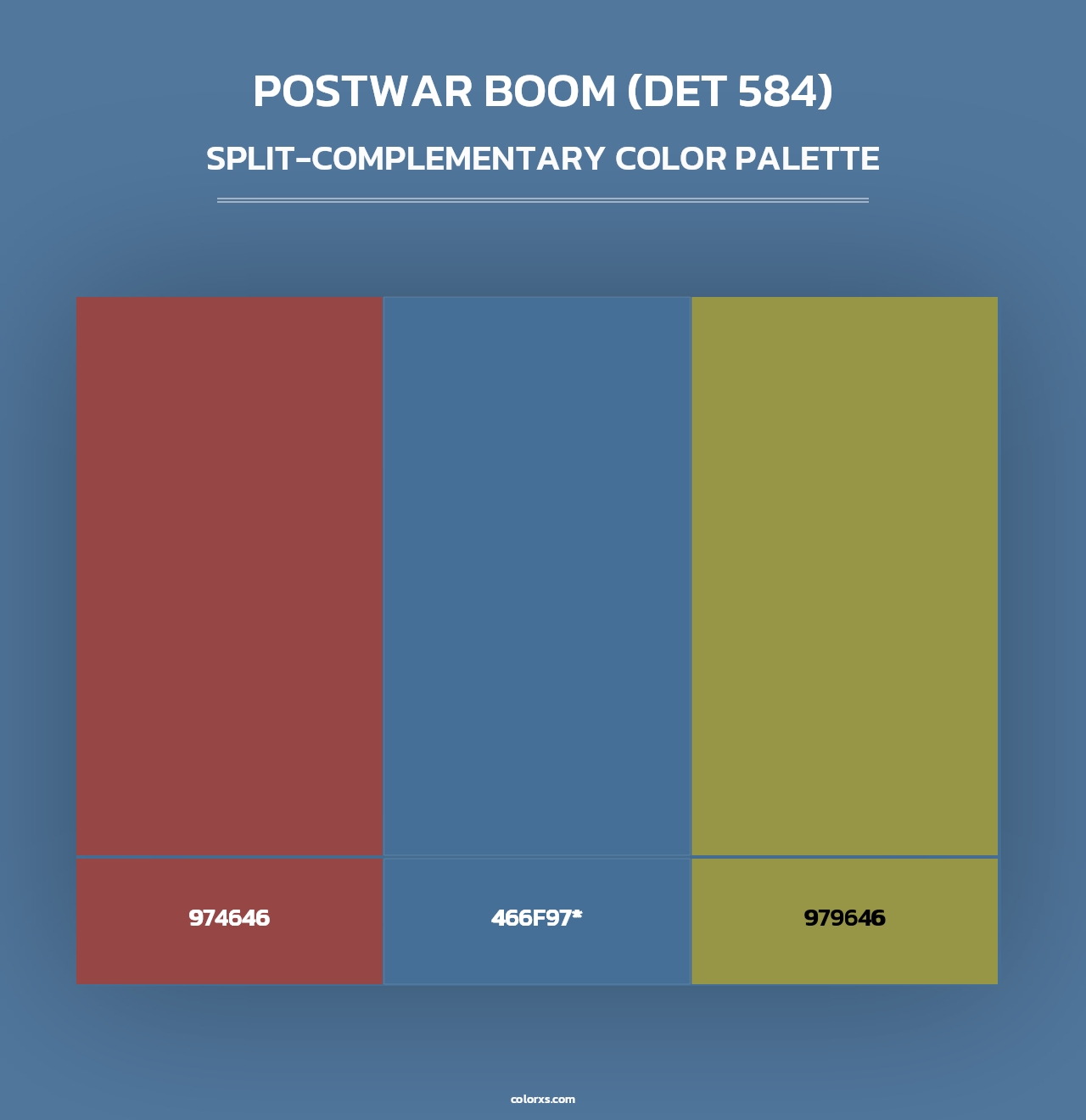 Postwar Boom (DET 584) - Split-Complementary Color Palette