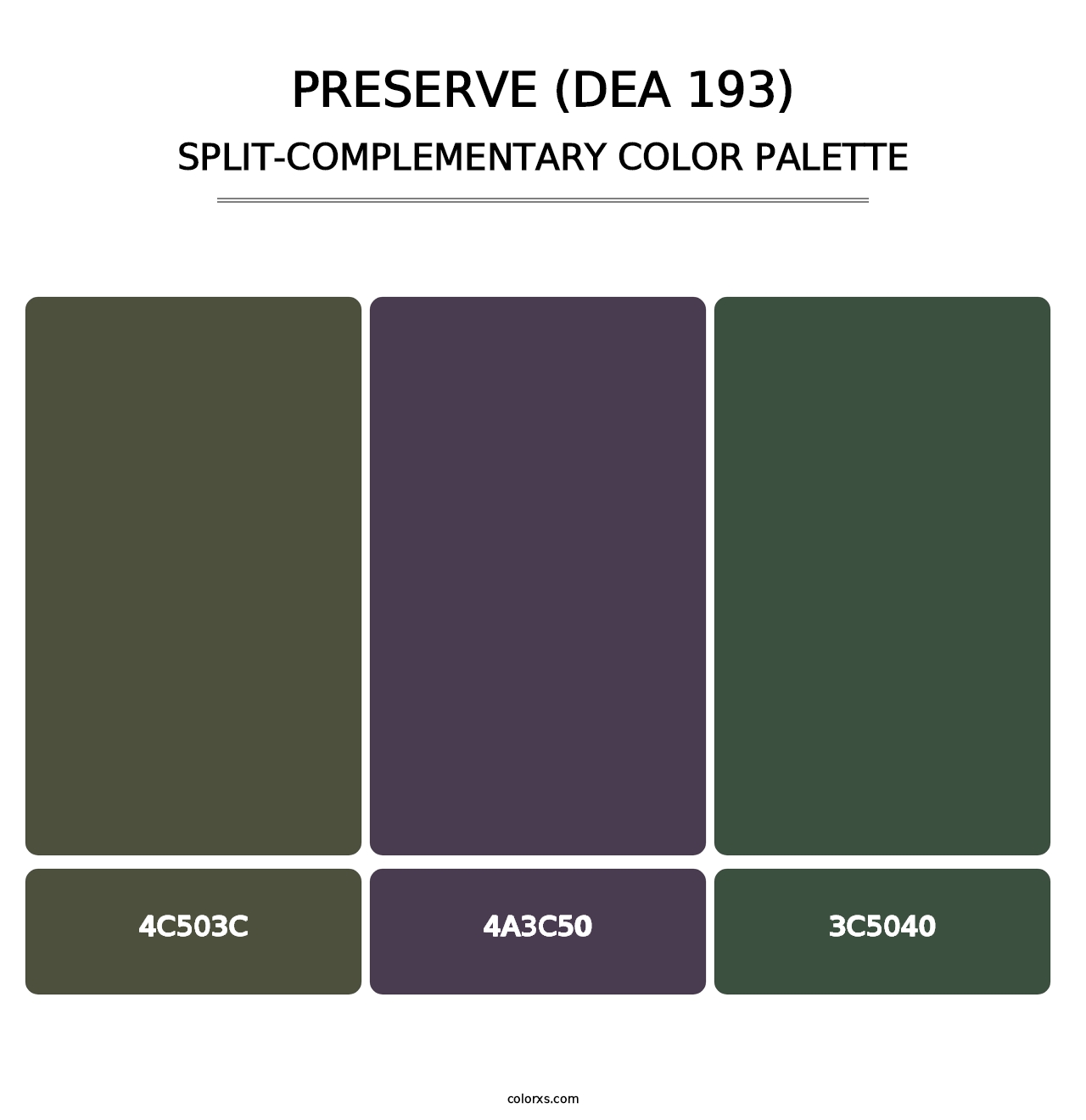 Preserve (DEA 193) - Split-Complementary Color Palette