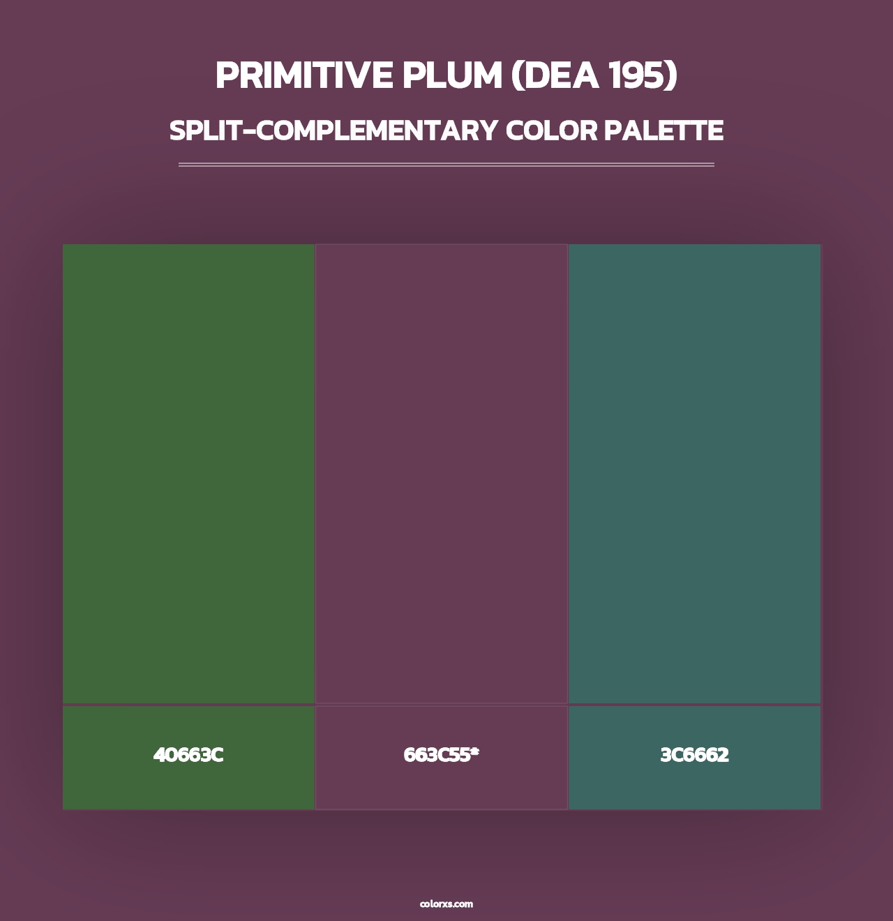 Primitive Plum (DEA 195) - Split-Complementary Color Palette