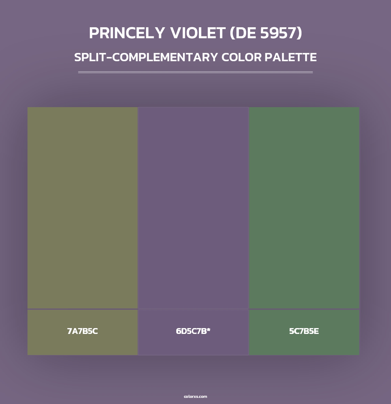 Princely Violet (DE 5957) - Split-Complementary Color Palette