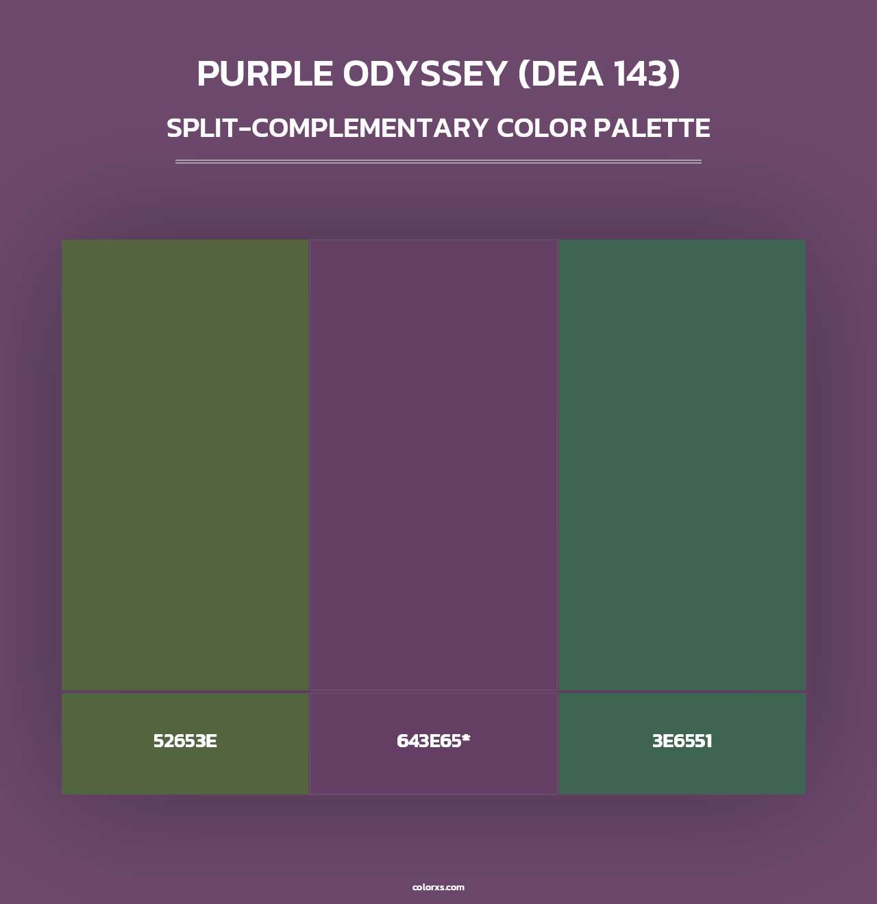 Purple Odyssey (DEA 143) - Split-Complementary Color Palette