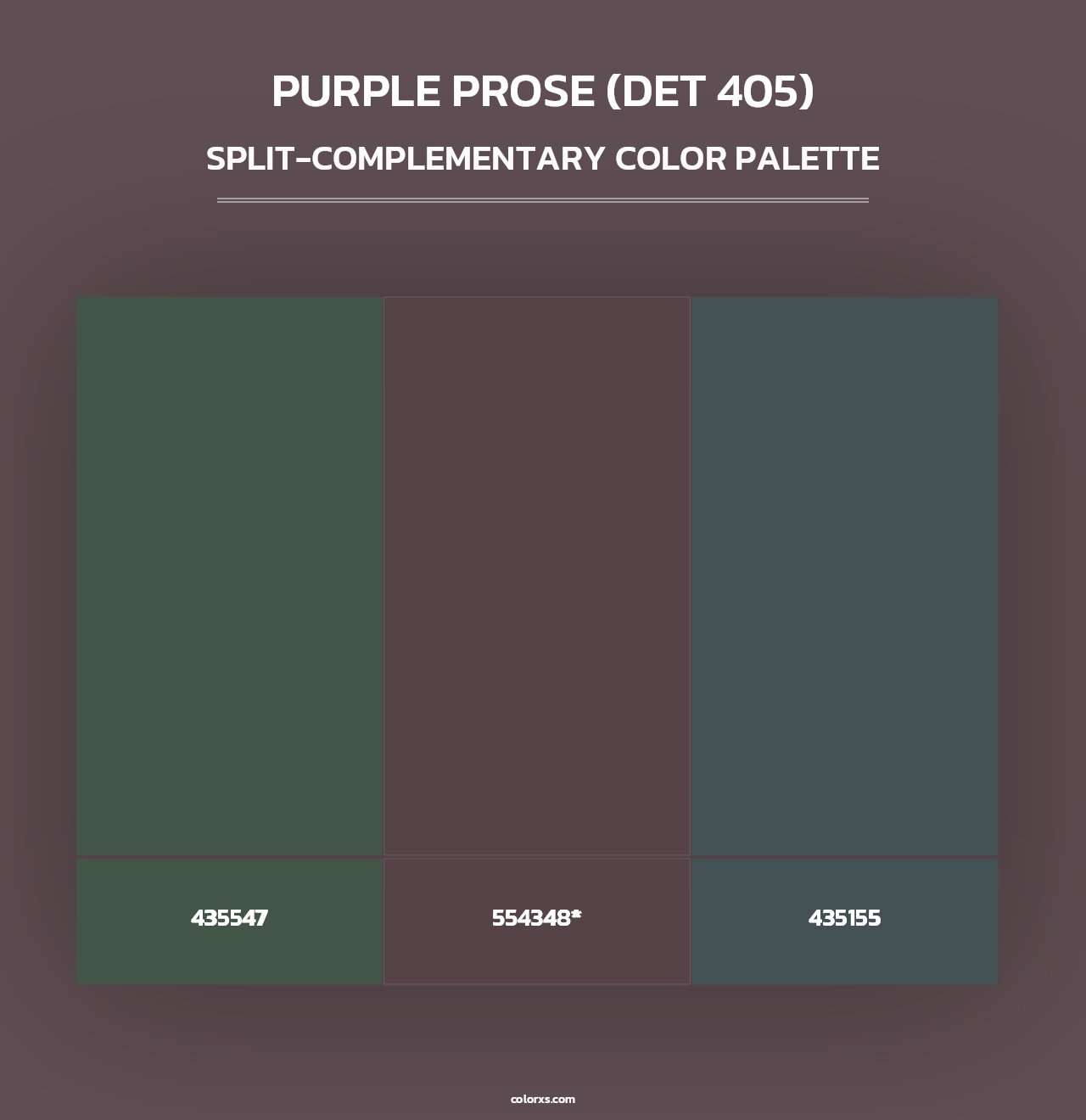 Purple Prose (DET 405) - Split-Complementary Color Palette