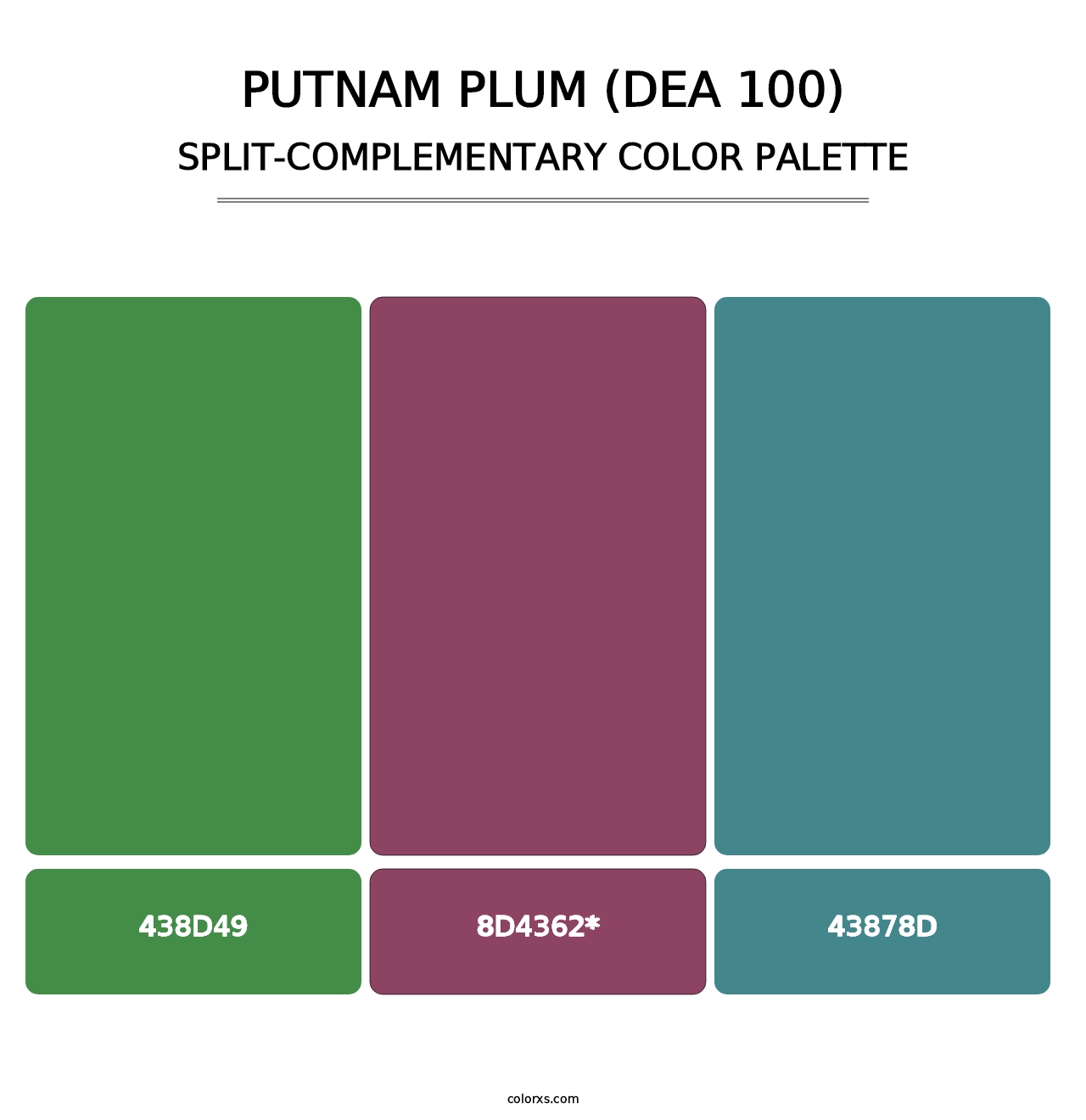 Putnam Plum (DEA 100) - Split-Complementary Color Palette