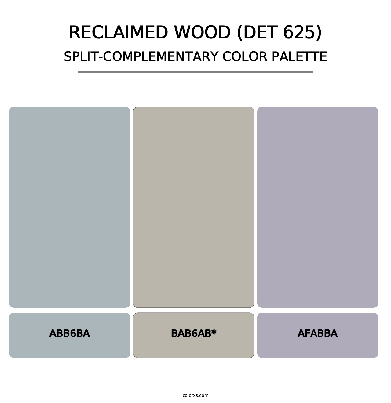 Reclaimed Wood (DET 625) - Split-Complementary Color Palette