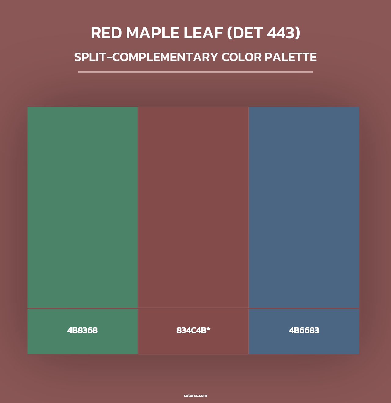 Red Maple Leaf (DET 443) - Split-Complementary Color Palette