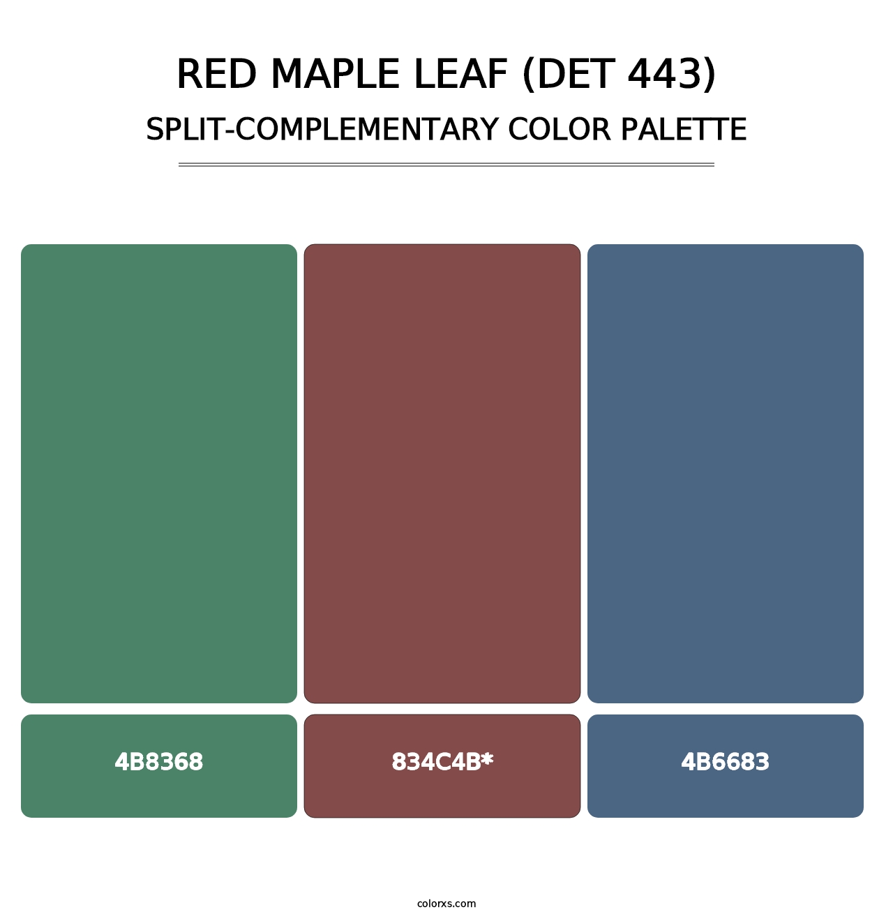 Red Maple Leaf (DET 443) - Split-Complementary Color Palette