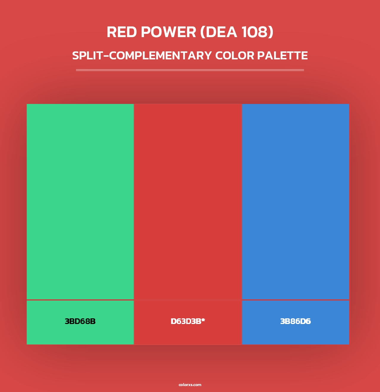 Red Power (DEA 108) - Split-Complementary Color Palette
