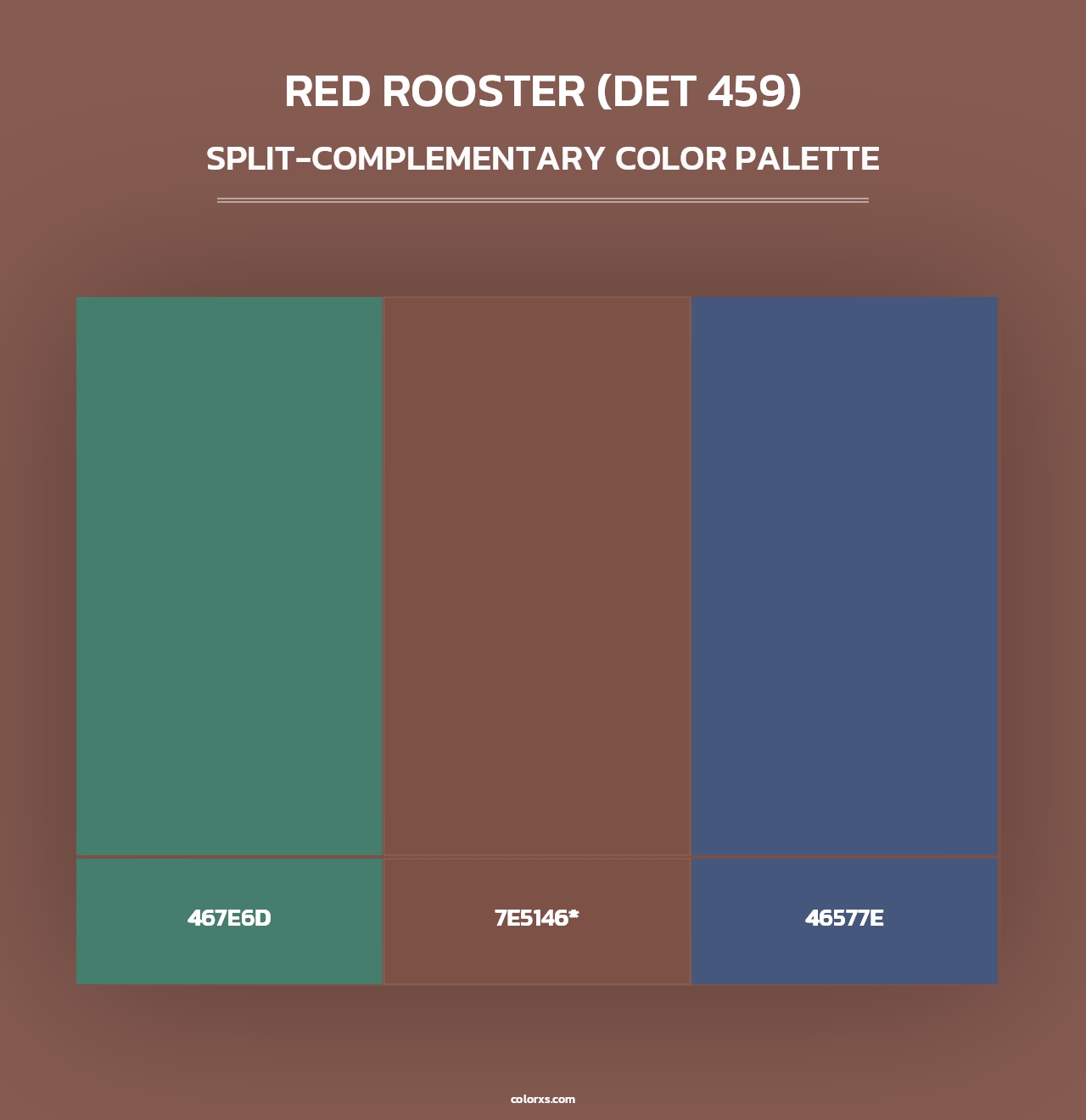 Red Rooster (DET 459) - Split-Complementary Color Palette