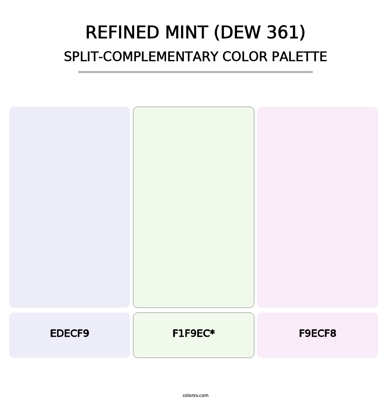 Refined Mint (DEW 361) - Split-Complementary Color Palette