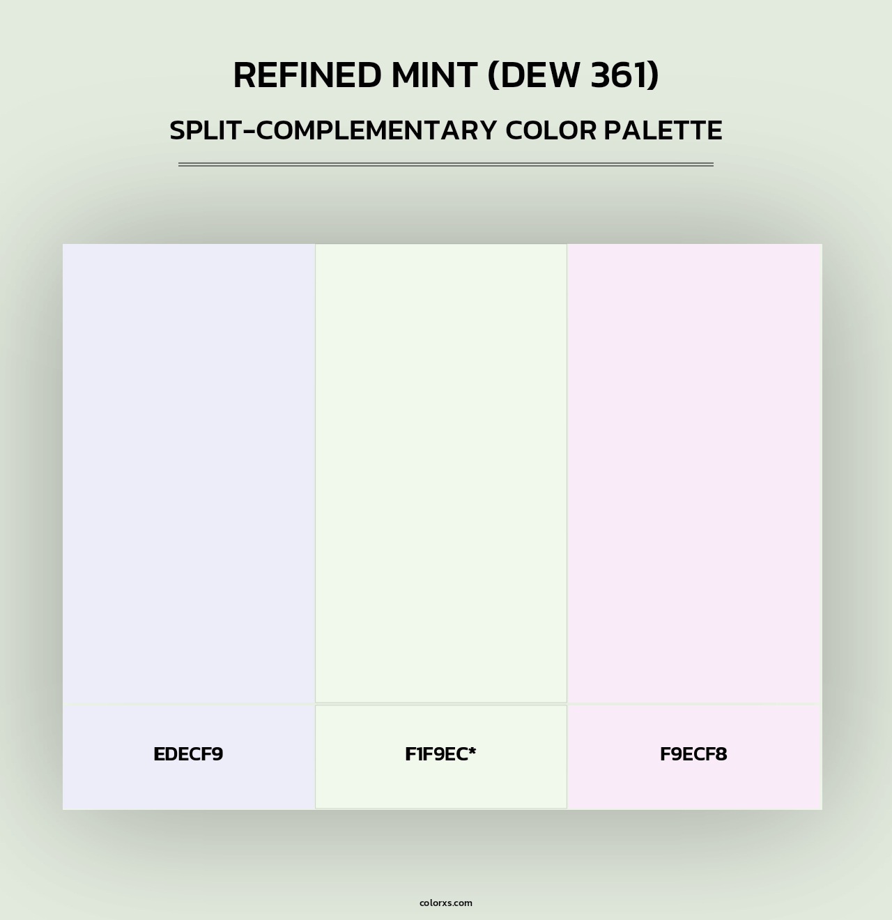 Refined Mint (DEW 361) - Split-Complementary Color Palette