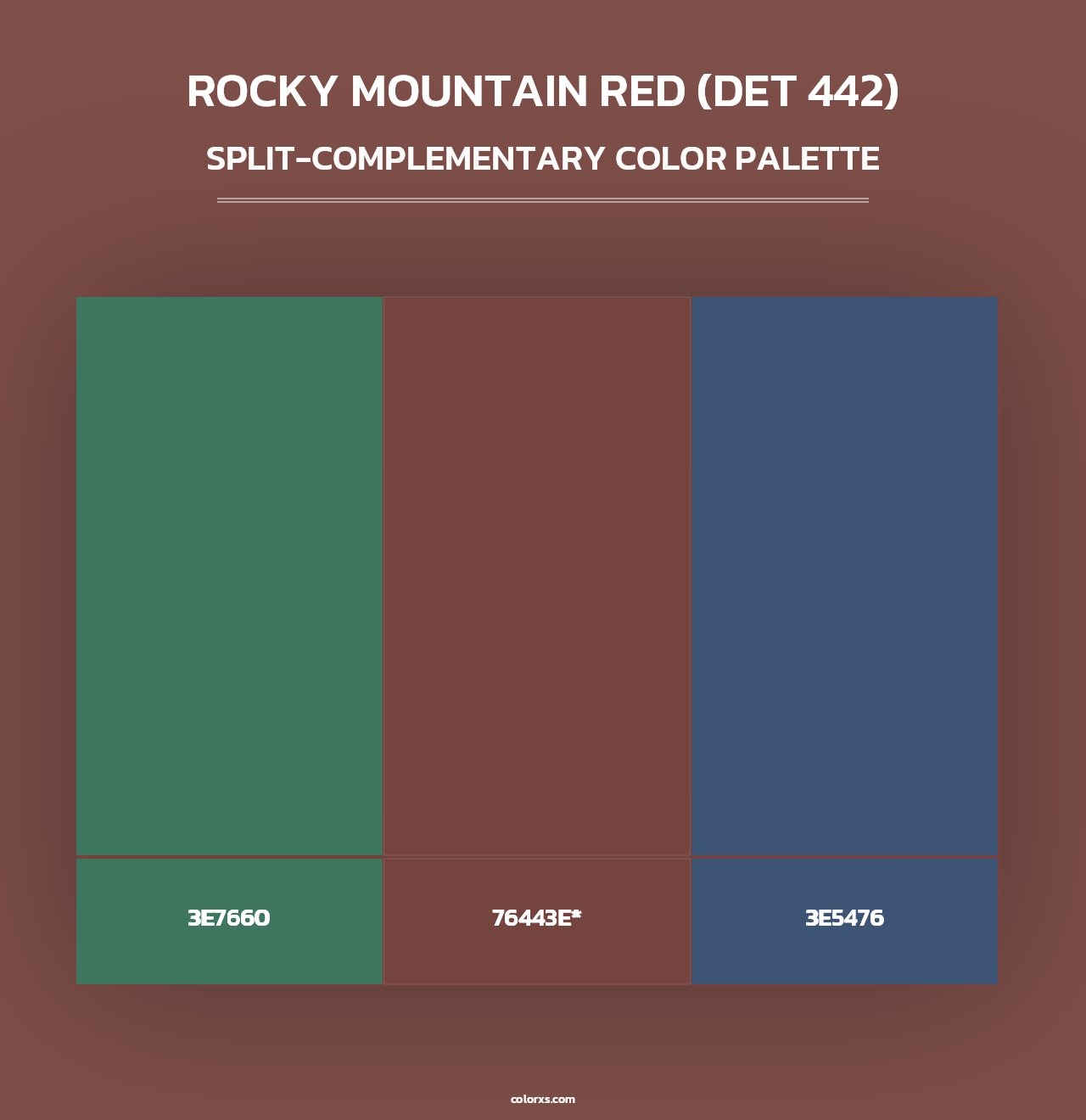 Rocky Mountain Red (DET 442) - Split-Complementary Color Palette